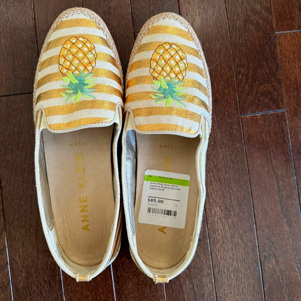 ANNE KLEIN ZARENNA Pineapple SLIP ON ESPADRILLE 8